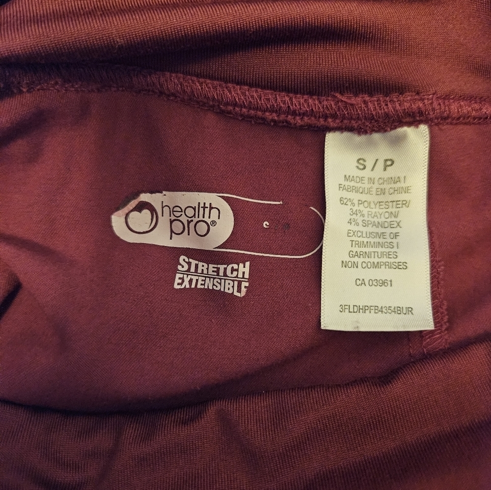 Health Pro Stretch Raspberry Scrub Pants size S - Picture 3 of 3